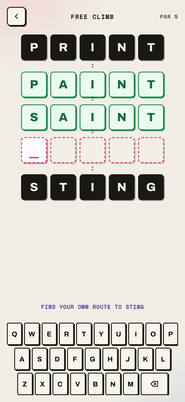 Rungs Free Climb: a growing ladder with no clues and a par to beat.
